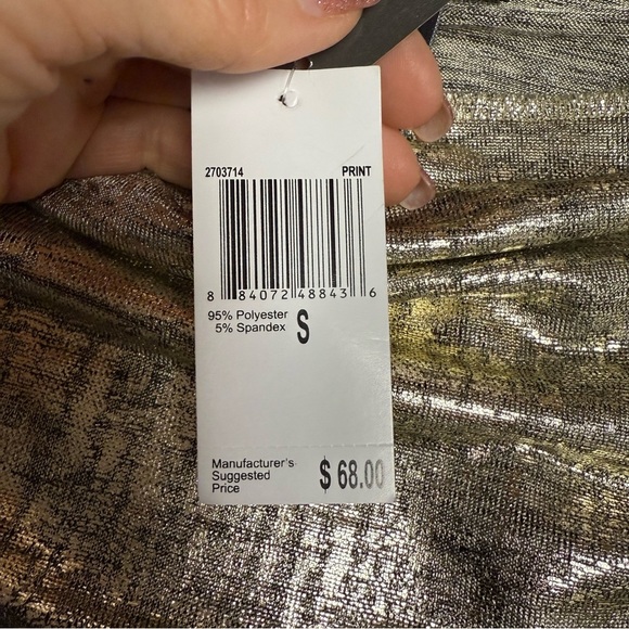 Chelsea & Theodore small Off-the-Shoulder top Cowl Neck and Long Sleeves gold - Picture 3 of 6